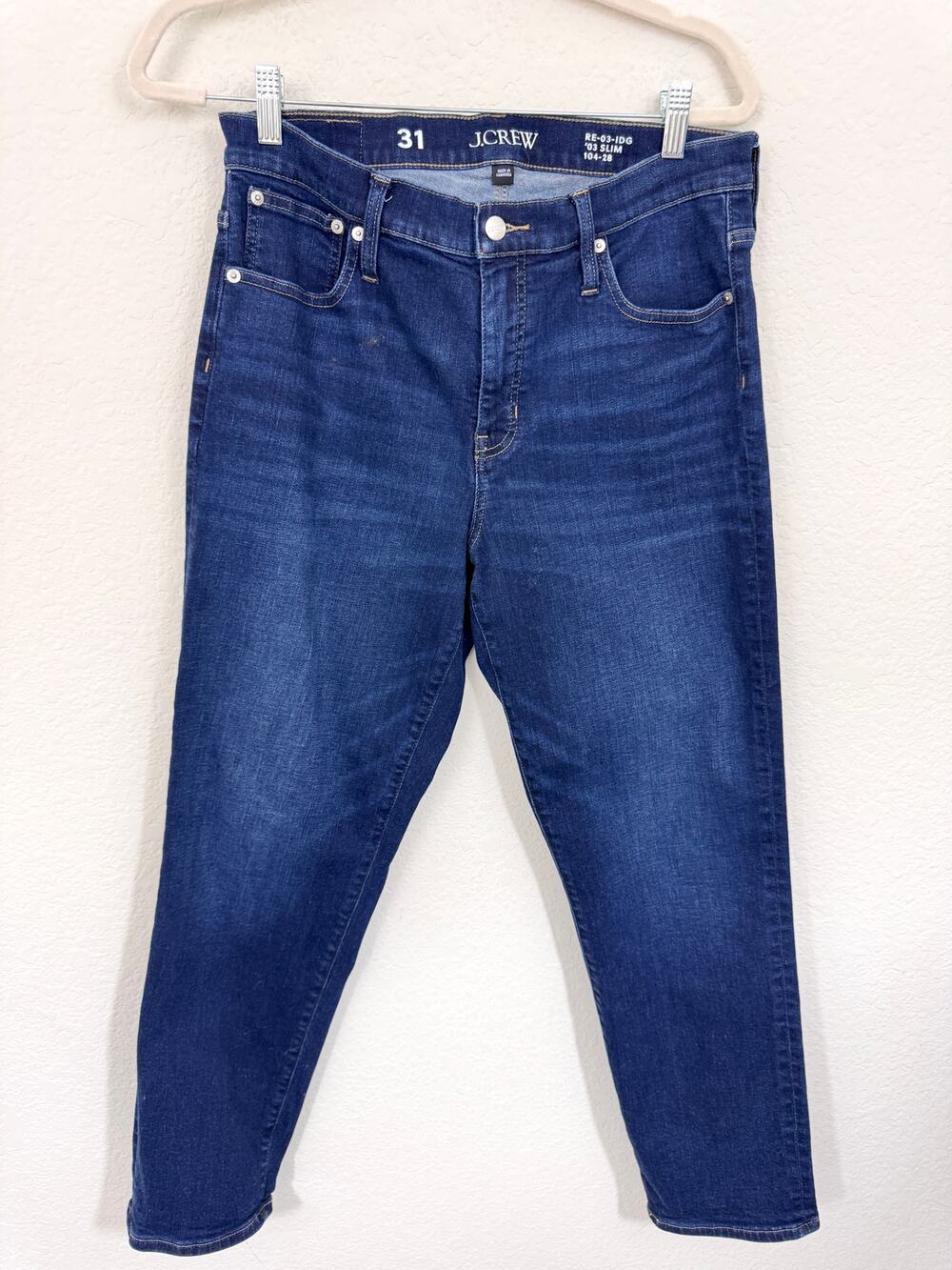 J. Crew Womens Slim Jean Size 31 Denim Stretch Casual Mid Rise Penny Basil Wash